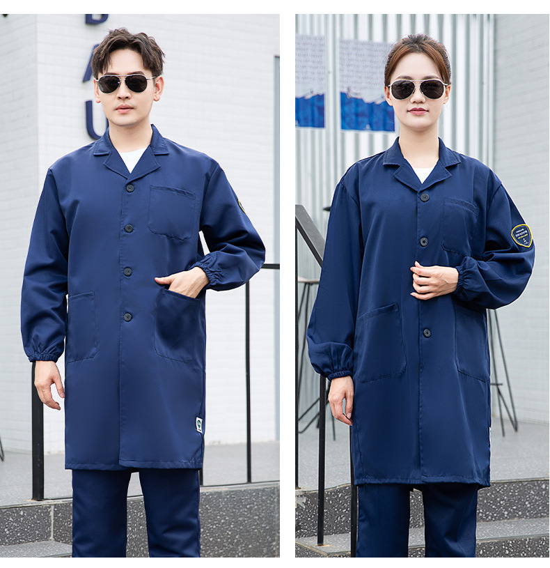 TZ011 恒漉防靜電防酸堿藍(lán)白大褂定制車間實(shí)驗(yàn)室防護(hù)服耐腐蝕工 作服印字(圖22)