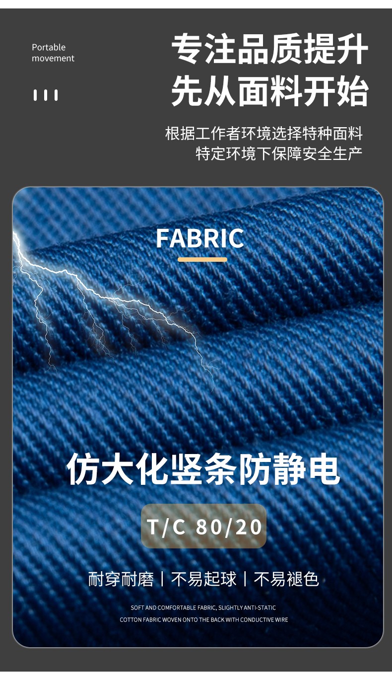 YJ-8824 冬季防靜電棉服男可拆卸純色加厚防寒保暖外套車(chē)間工廠團(tuán)體服定制(圖5)