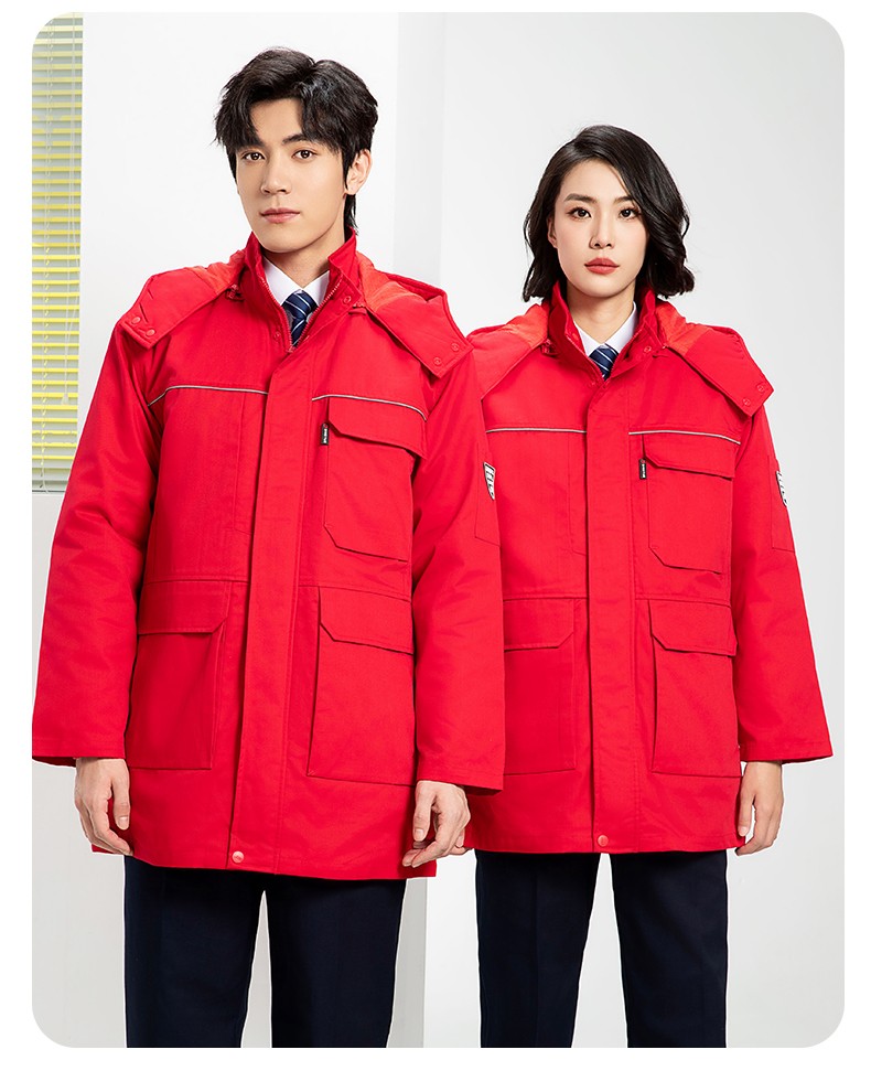 YJ-8824 冬季防靜電棉服男可拆卸純色加厚防寒保暖外套車(chē)間工廠團(tuán)體服定制(圖22)