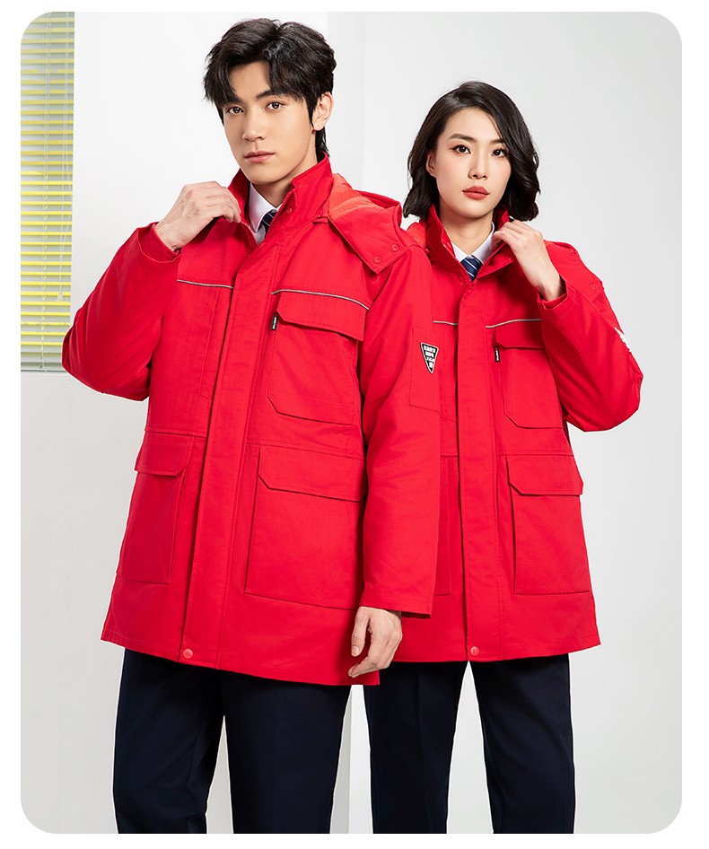 YJ-8824 冬季防靜電棉服男可拆卸純色加厚防寒保暖外套車(chē)間工廠團(tuán)體服定制(圖23)