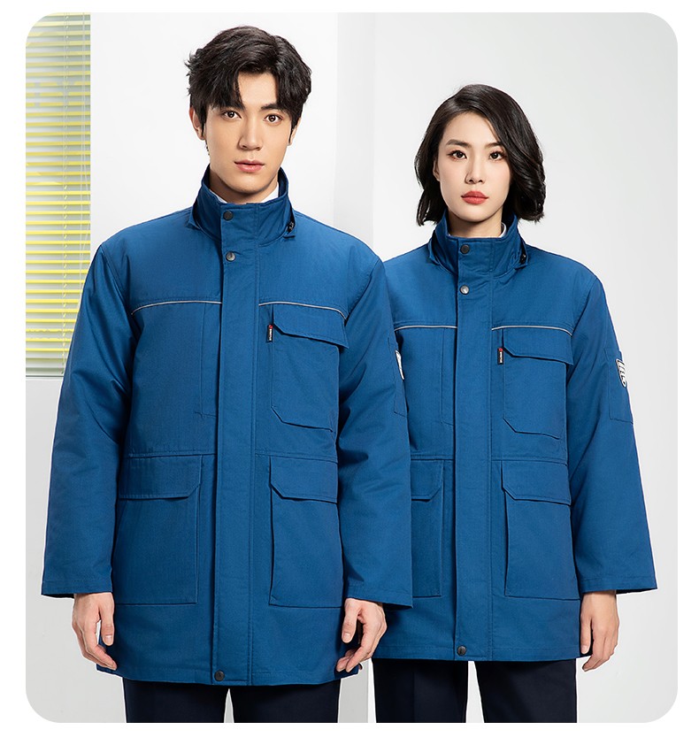 YJ-8824 冬季防靜電棉服男可拆卸純色加厚防寒保暖外套車(chē)間工廠團(tuán)體服定制(圖25)