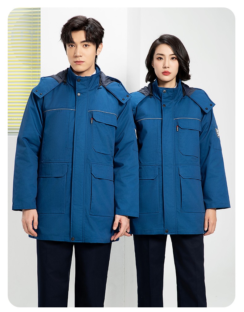 YJ-8824 冬季防靜電棉服男可拆卸純色加厚防寒保暖外套車(chē)間工廠團(tuán)體服定制(圖24)