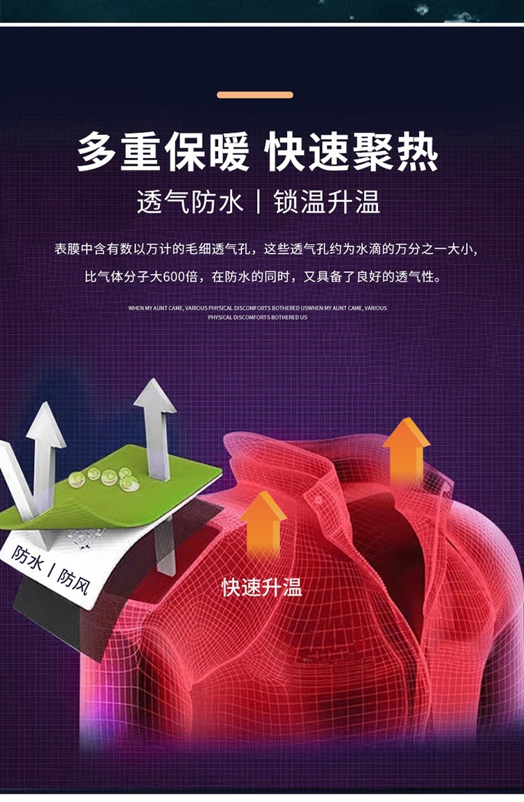 YJ-9806 冬季工作服沖鋒衣定制印logo防風(fēng)防水加絨加厚工裝外套夾克棉服(圖4)