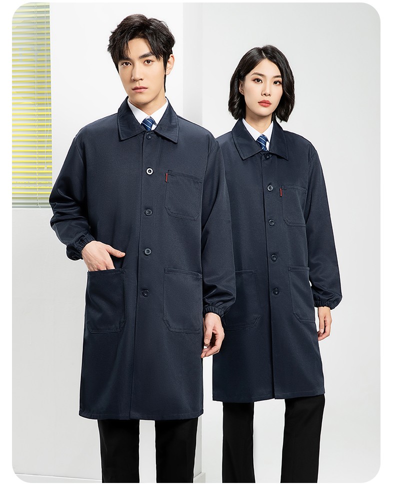 YJ-2302 純色翻領(lǐng)大褂工作服大褂倉(cāng)庫(kù)搬運(yùn)裝卸服飼養(yǎng)員防塵罩衣食品廠服(圖15)