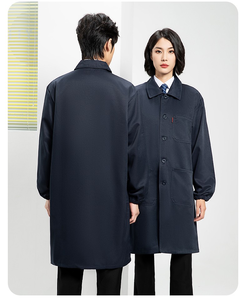 YJ-2302 純色翻領(lǐng)大褂工作服大褂倉(cāng)庫(kù)搬運(yùn)裝卸服飼養(yǎng)員防塵罩衣食品廠服(圖17)