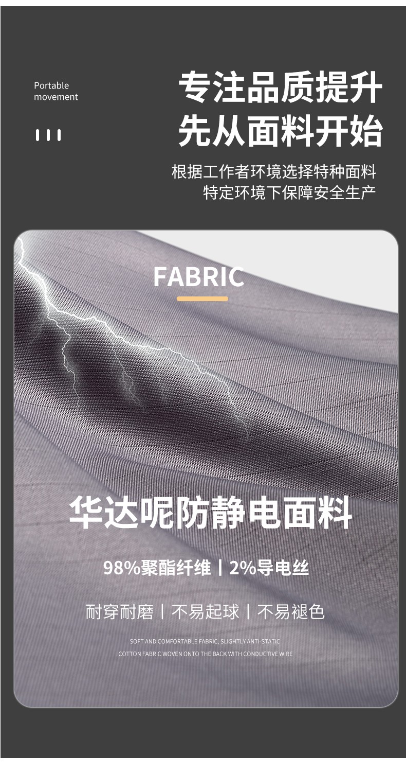 YJ-2305 防靜電大褂長(zhǎng)袖工作服純色電子廠男女防塵食品廠防靜電大褂定制(圖6)