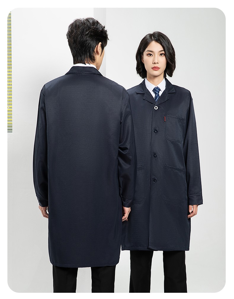 YJ-2305 防靜電大褂長(zhǎng)袖工作服純色電子廠男女防塵食品廠防靜電大褂定制(圖21)