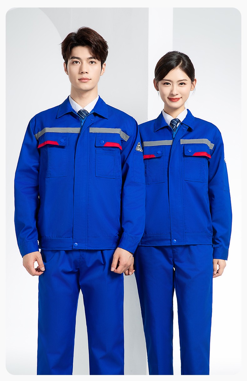 YM-20801F 防靜電工作服定制春秋加厚耐磨套裝男女加油加汽站化工車間勞保服(圖14)