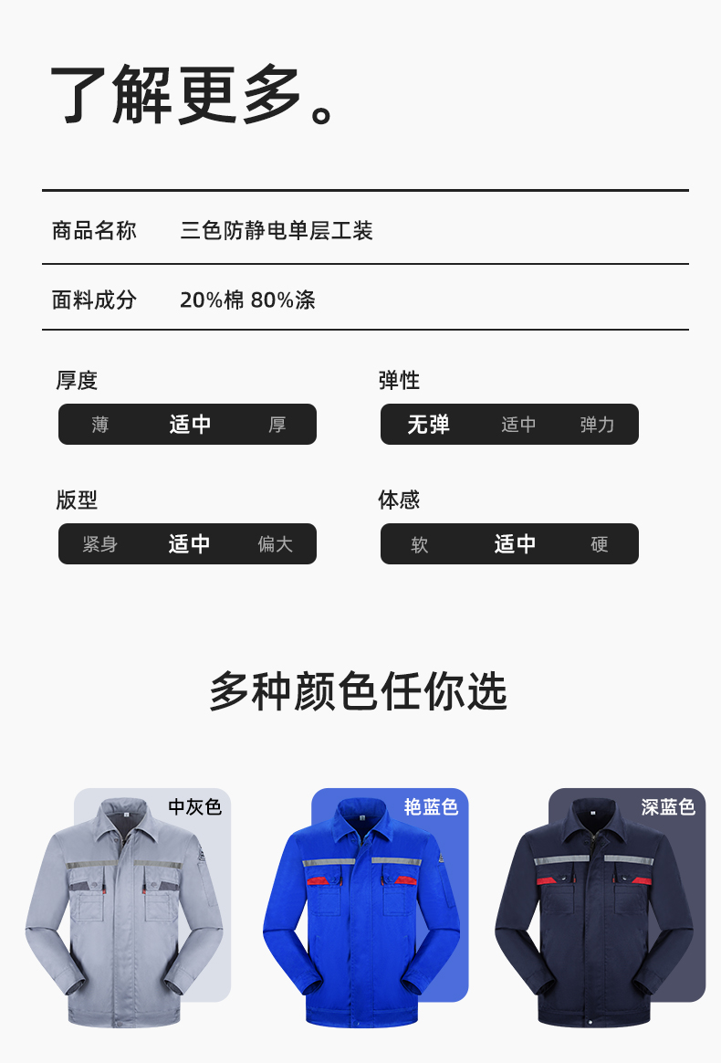 YM-20801SF 防靜電工作服套裝男秋冬雙層加厚化工廠電子廠電工裝加油站勞保服(圖11)