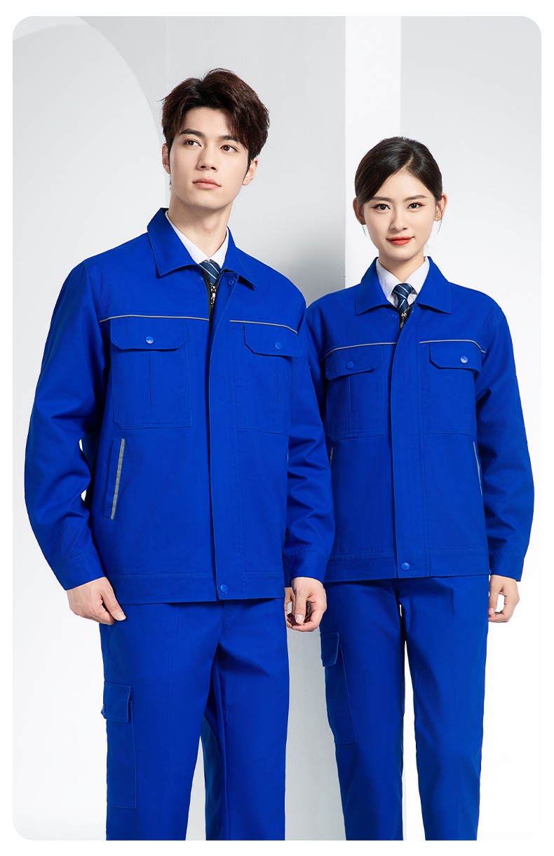 YM-092 春秋季工作服套裝定制男耐磨建筑工程工廠車間長袖勞保服純色工裝(圖16)