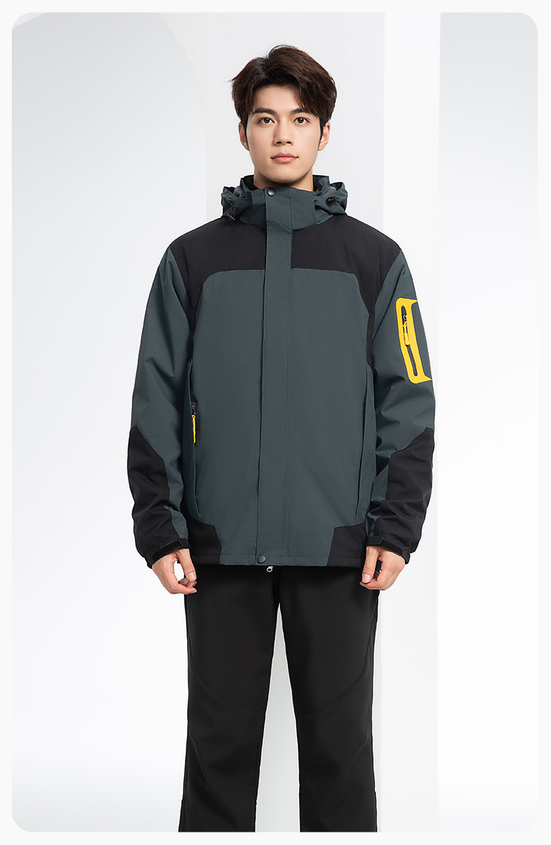 SW-9552 冬季撞色工作服沖鋒衣三合一可拆卸保暖工裝企業(yè)學(xué)校團(tuán)體服定制(圖15)
