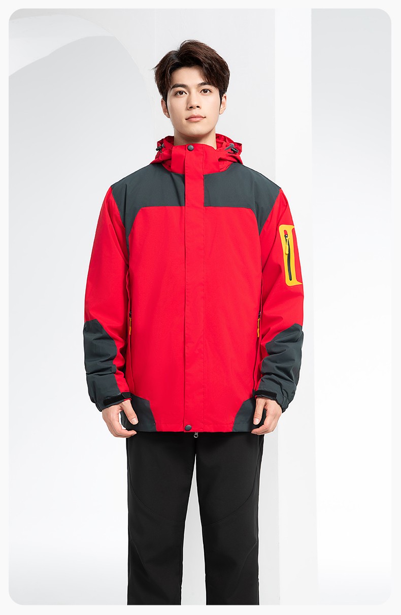 SW-9552 冬季撞色工作服沖鋒衣三合一可拆卸保暖工裝企業(yè)學(xué)校團(tuán)體服定制(圖13)