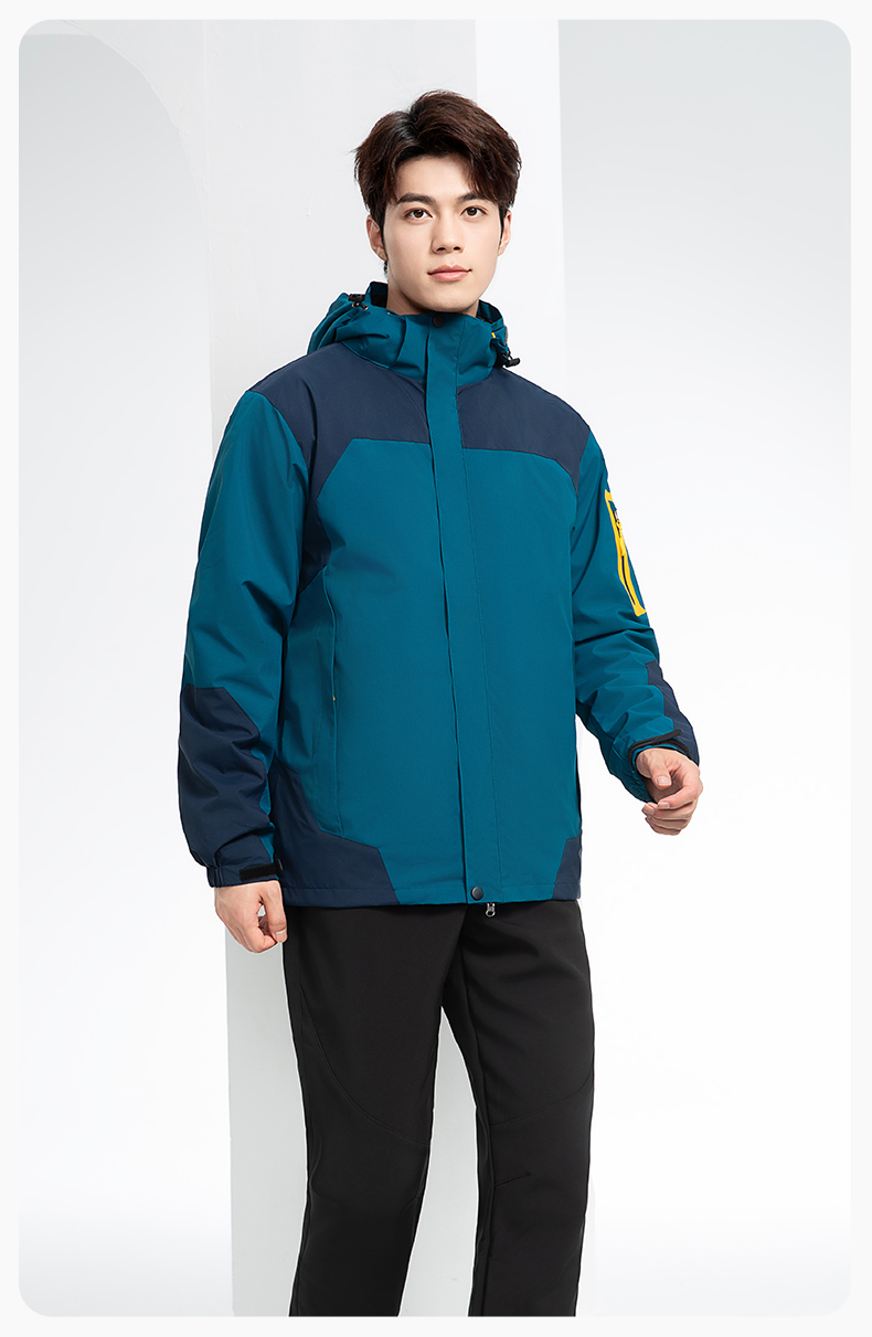 SW-9552 冬季撞色工作服沖鋒衣三合一可拆卸保暖工裝企業(yè)學(xué)校團(tuán)體服定制(圖18)