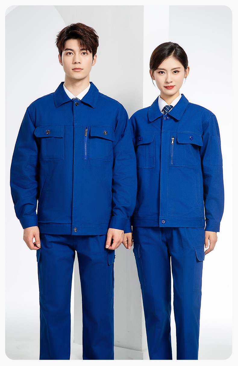 RD-505 純棉春秋工作服套裝男純色建筑維修工地工裝車間工廠勞保服定制(圖12)