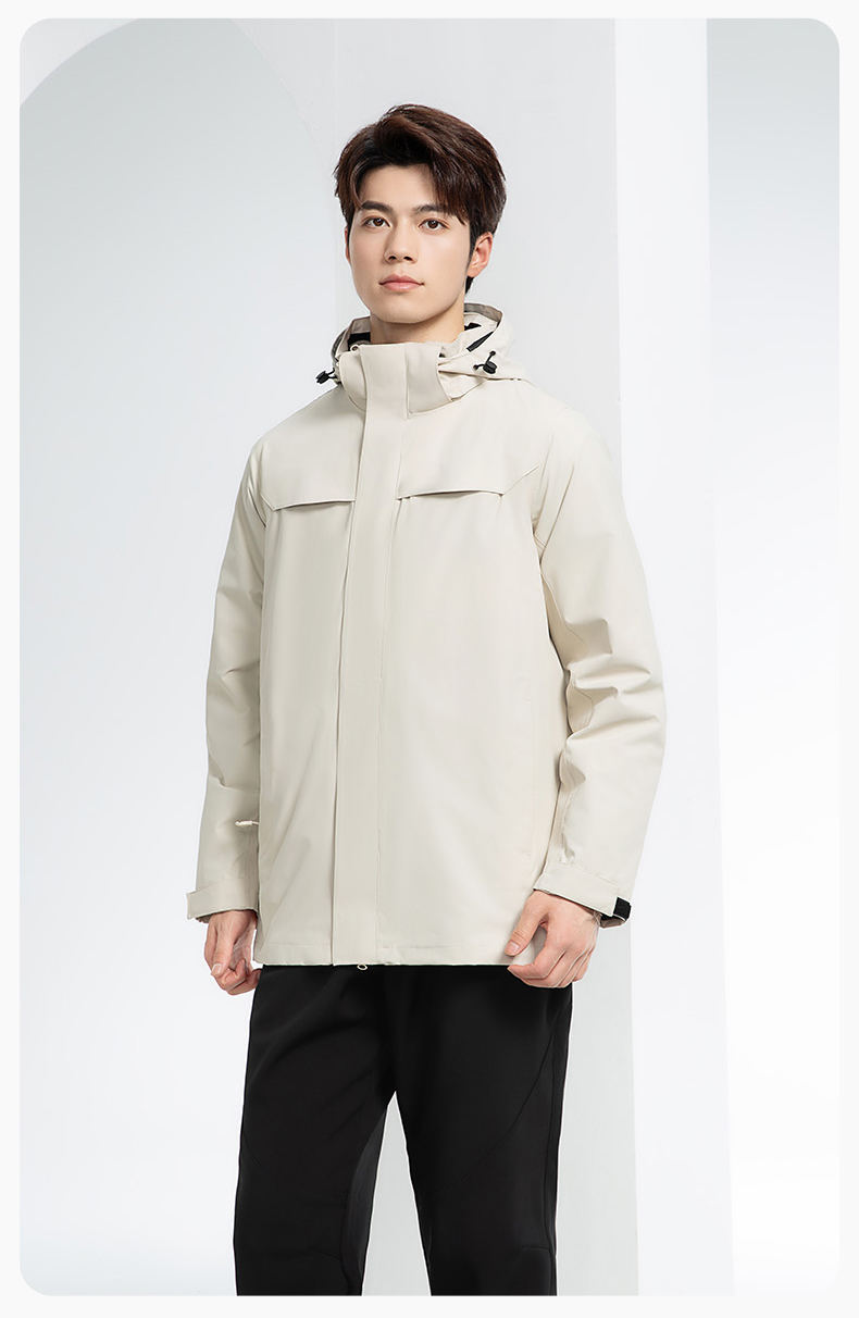 YJ-968 海源三合一沖鋒衣工作服男純色團(tuán)體企業(yè)工裝加絨保暖外套廠服定制(圖20)