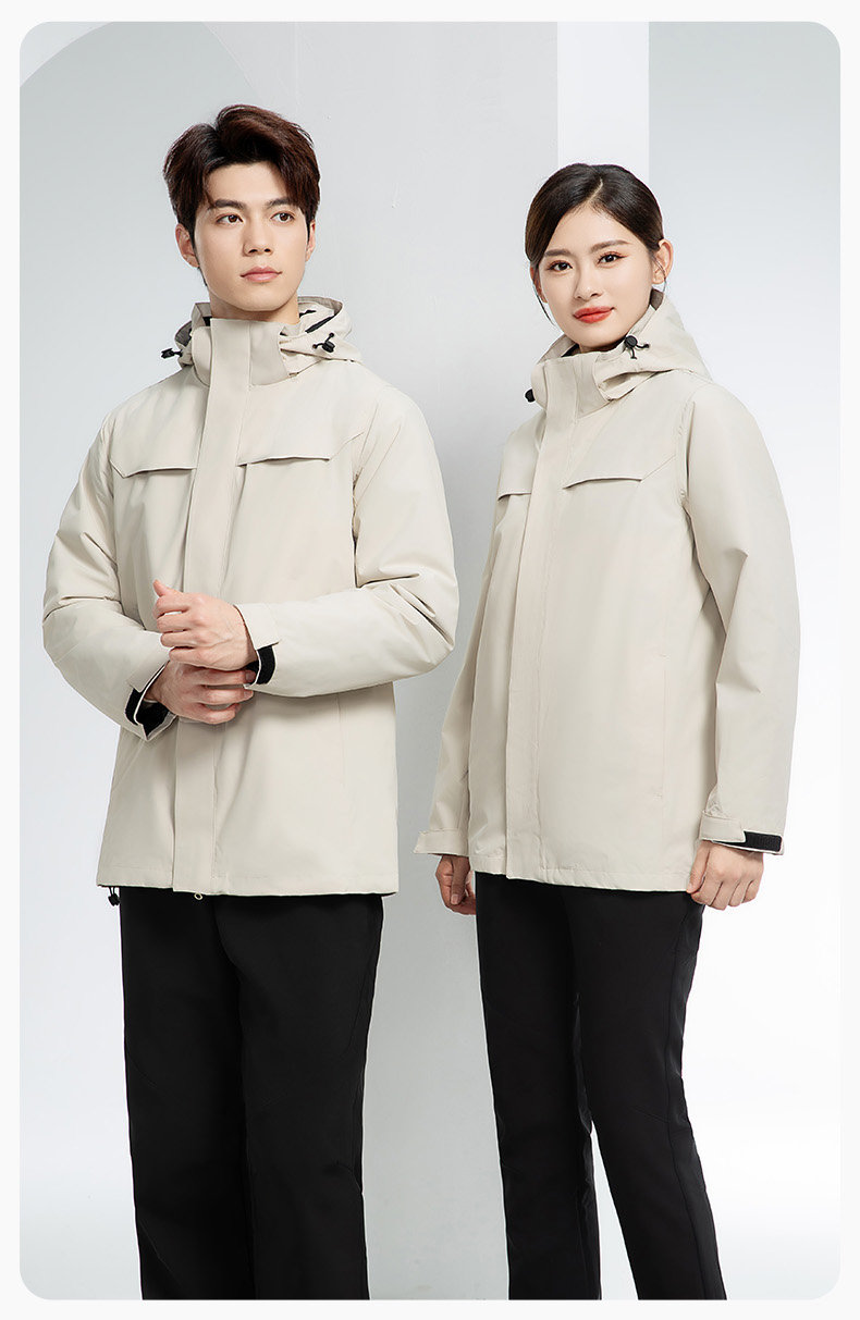 YJ-968 海源三合一沖鋒衣工作服男純色團(tuán)體企業(yè)工裝加絨保暖外套廠服定制(圖21)